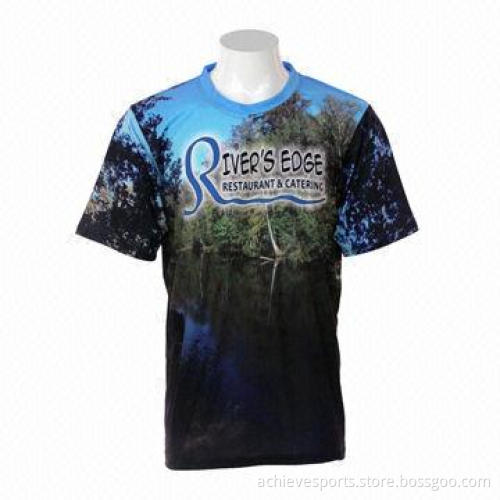 Men's T-shirts, Fashionable Pattern, Made of 100% Polyester